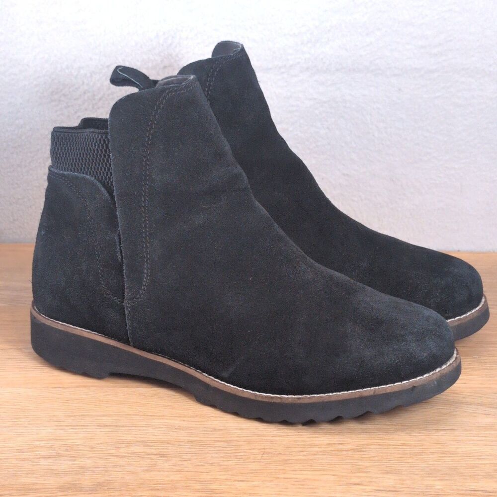 Blondo Perla Chelsea Women's 7.5 Waterproof Ankle Booties Black Leather Suede